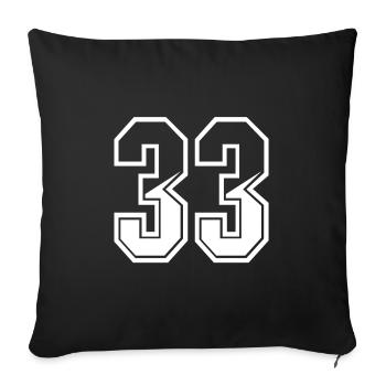 33 years jersey number 33 T-shirt number 33 - Sofa pillowcase 17,3'' x 17,3'' (45 x 45 cm) - black - Front