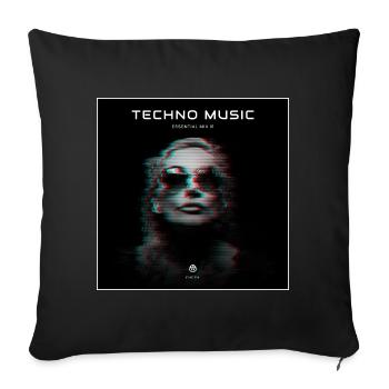 Techno Musik glitch - Sofakissenbezug 45 x 45 cm - Schwarz - Vorne
