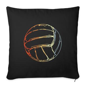 Croquis de volleyball vintage - Housse de coussin décorative 45 x 45 cm - noir - Devant