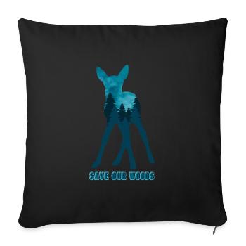 Changement climatique Protection de l’environnement Fawn Fawn Durable - Housse de coussin décorative 45 x 45 cm - noir - Devant
