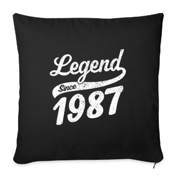 Légende depuis 1987 millésime 1987 - Housse de coussin décorative 45 x 45 cm - noir - Devant