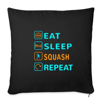 Mangez. Dormir. Squash. Répéter le design - Housse de coussin décorative 45 x 45 cm - noir - Devant