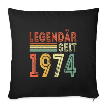Legendär seit 1974 jahrgang 1974 - Sofakissenbezug 45 x 45 cm - Schwarz - Vorne