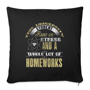 Université Universität Uni - Housse de coussin décorative 45 x 45 cm - noir - Devant