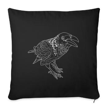 Crow linear - Sofa pillowcase 17,3'' x 17,3'' (45 x 45 cm) - black - Front