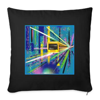 Abstrakte U-Bahn Berlin Graffiti Design - Sofakissenbezug 45 x 45 cm - Schwarz - Vorne