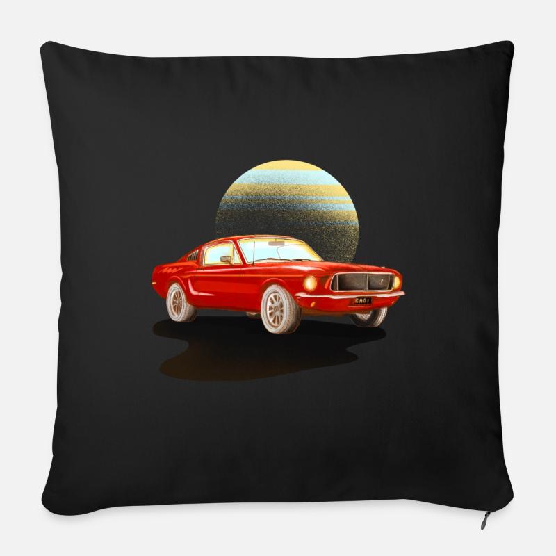 Auto rotes Auto - Sofakissenbezug 45 x 45 cm - Schwarz