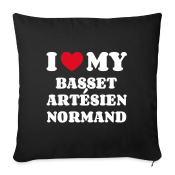 I Love My Basset Artésien Normand - Sofa pillowcase 17,3'' x 17,3'' (45 x 45 cm) - black - Front