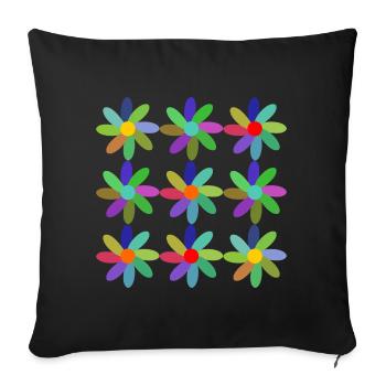 FLEUR. FLOWER. NATURE. ECOLOGIE. BONHEUR. ZEN. AN - Housse de coussin décorative 45 x 45 cm - noir - Devant