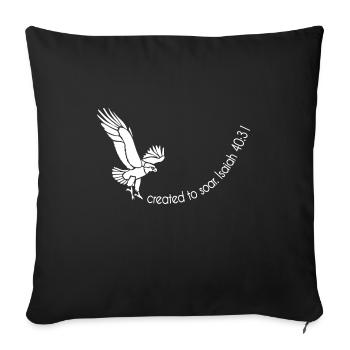 Christian Design Created to Soar Isaiah 40:31 - Sofa pillowcase 17,3'' x 17,3'' (45 x 45 cm) - black - Front