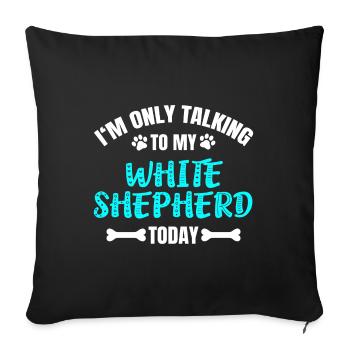 White Shepherd - Sofa pillowcase 17,3'' x 17,3'' (45 x 45 cm) - black - Front