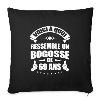 BOGOSSE DE 69 ANS - Housse de coussin décorative 45 x 45 cm - noir - Devant