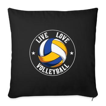 Volleyball Quote Live Love Volleyball - Sofa pillowcase 17,3'' x 17,3'' (45 x 45 cm) - black - Front