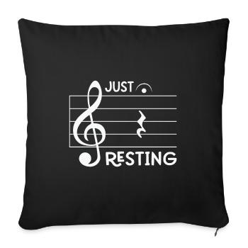 Music Quote Just Resting Quarter Rest & Fermata No - Sofa pillowcase 17,3'' x 17,3'' (45 x 45 cm) - black - Front