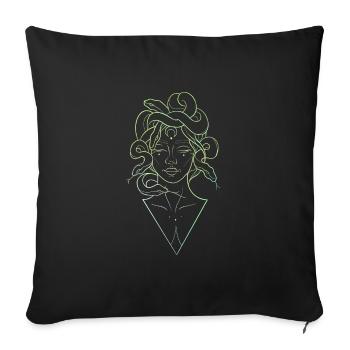 Medusa lineart - Sofakissenbezug 45 x 45 cm - Schwarz - Vorne