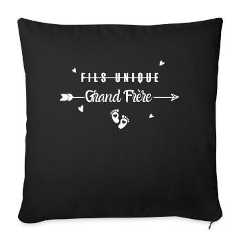grand frère - Housse de coussin décorative 45 x 45 cm - noir - Devant