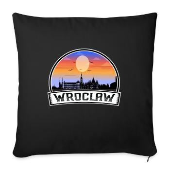 Breslau Polen Skyline Vintage Sonnenuntergang Reise Souve - Sofakissenbezug 45 x 45 cm - Schwarz - Vorne