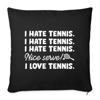 Je déteste le tennis - Housse de coussin décorative 45 x 45 cm - noir - Devant