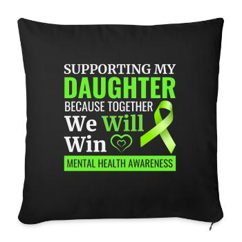 Mental Health Awareness - Sofa pillowcase 17,3'' x 17,3'' (45 x 45 cm) - black - Front