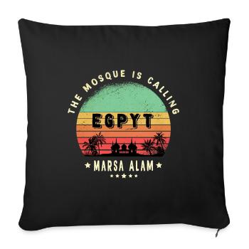 Marsa Alam Ägypten Moschee Design - Sofakissenbezug 45 x 45 cm - Schwarz - Vorne