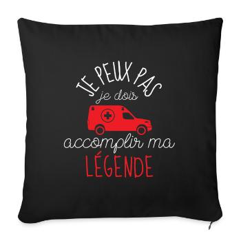 je peux pas je dois sauver des vies - Housse de coussin décorative 45 x 45 cm - noir - Devant
