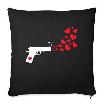 Monde Paix Cœur Paix Amour Humanité - Housse de coussin décorative 45 x 45 cm - noir - Devant