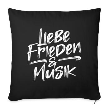 Frieden Liebe Friedensbewegung Statement Freiheit - Sofakissenbezug 45 x 45 cm - Schwarz - Vorne