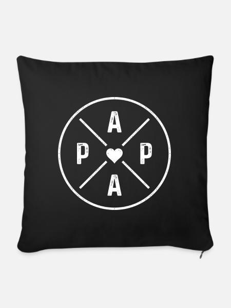 Papa Herz Vater Liebe Vatertag Geschenk - Sofakissenbezug 45 x 45 cm - Schwarz