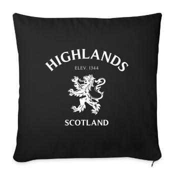 HIGHLANDS Schottland Scotland - Sofakissenbezug 45 x 45 cm - Schwarz - Vorne