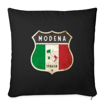 Modena Italien Wappen Flaggen Design - Sofakissenbezug 45 x 45 cm - Schwarz - Vorne
