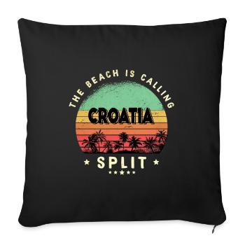 Split Kroatien Strand Design - Sofakissenbezug 45 x 45 cm - Schwarz - Vorne