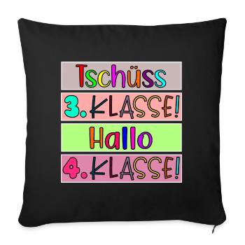 Grundschule Viertklässlerin - 4. Klasse - Sofakissenbezug 45 x 45 cm - Schwarz - Vorne