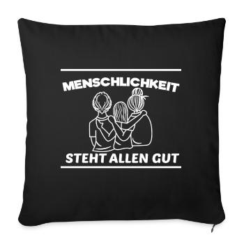 Weltfrieden Menschlichkeit Frieden Liebe Statement - Sofakissenbezug 45 x 45 cm - Schwarz - Vorne