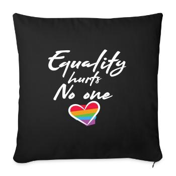 Rainbow Heart Statement Amour Paix - Housse de coussin décorative 45 x 45 cm - noir - Devant