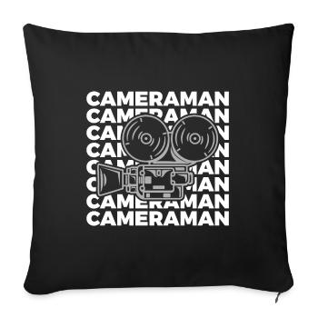 Directeur de la photographie de la vieille école - Housse de coussin décorative 45 x 45 cm - noir - Devant