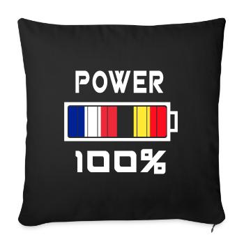 La Belgique et la France alimentent 100% - Housse de coussin décorative 45 x 45 cm - noir - Devant