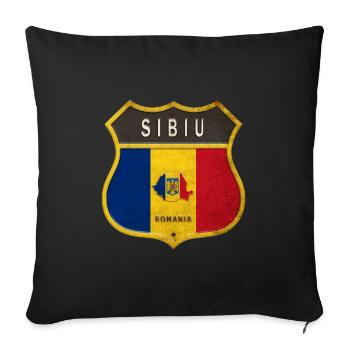 Armoiries de Sibiu Roumanie - Housse de coussin décorative 45 x 45 cm - noir - Devant