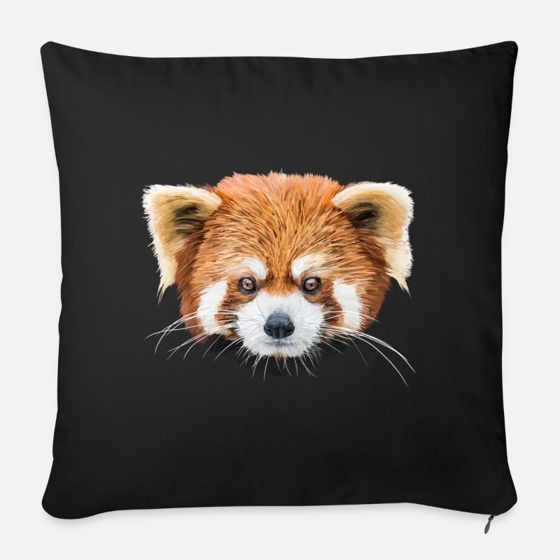 Roter Panda - Sofakissenbezug 45 x 45 cm - Schwarz