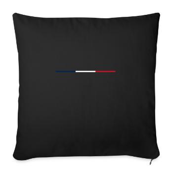 Tricolore en filigrane – Couleurs nationales françaises - Housse de coussin décorative 45 x 45 cm - noir - Devant