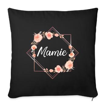 Mamie - Housse de coussin décorative 45 x 45 cm - noir - Devant