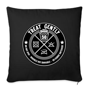 Les couleurs peuvent être modifiées | Traitement doux 50e anniversaire - Housse de coussin décorative 45 x 45 cm - noir - Devant