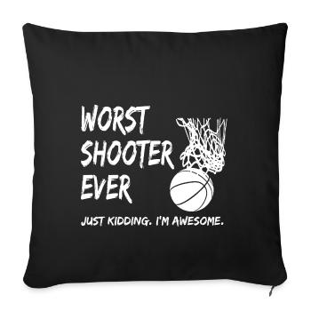Basketball - pire tireur de tous les temps - Housse de coussin décorative 45 x 45 cm - noir - Devant