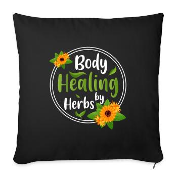 Naturopath Doctor Herbal Science - Sofa pillowcase 17,3'' x 17,3'' (45 x 45 cm) - black - Front