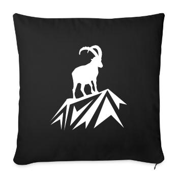 Steinbock Wandern Berge - Sofakissenbezug 45 x 45 cm - Schwarz - Vorne