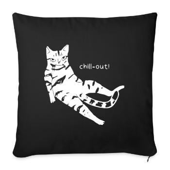 Lustige Katze chill out. - Sofakissenbezug 45 x 45 cm - Schwarz - Vorne
