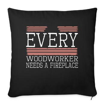 les charpentiers aaron charpentier tshirts - Housse de coussin décorative 45 x 45 cm - noir - Devant