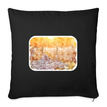 Malaisie Aquarelle Esquisse Dessinée à la Main Illustration - Housse de coussin décorative 45 x 45 cm - noir - Devant