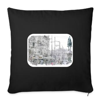 Vienna Austria Watercolor Sketch Painting - Sofa pillowcase 17,3'' x 17,3'' (45 x 45 cm) - black - Front