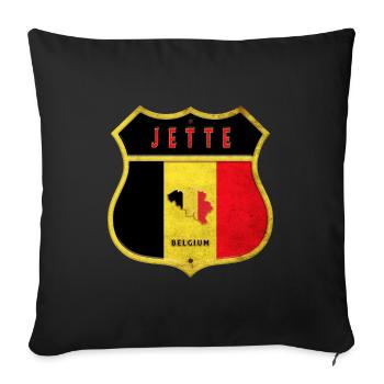 Jette Belgium Coat of Arms Flags Design - Sofa pillowcase 17,3'' x 17,3'' (45 x 45 cm) - black - Front