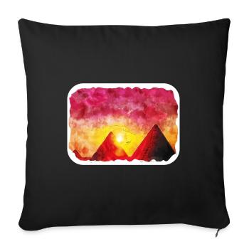 Le Caire Egypte Aquarelle Esquisse Dessinée Illustration - Housse de coussin décorative 45 x 45 cm - noir - Devant